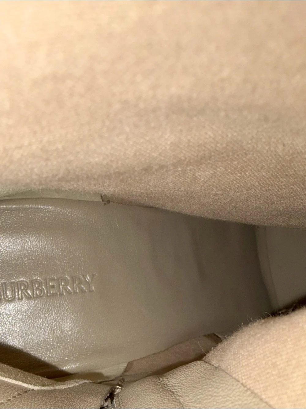 Burberry Square Toe Ankle Boots with Gold Chain
